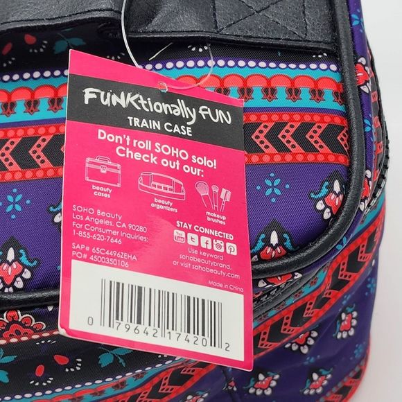 Soho Beauty Paisley Red Purple Makeup Storage Bag - Picture 9 of 12